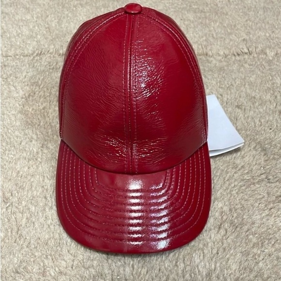 MONNIER COURREGES Signature Red Patent Leather Baseball Hat, NWT - Picture 3 of 10
